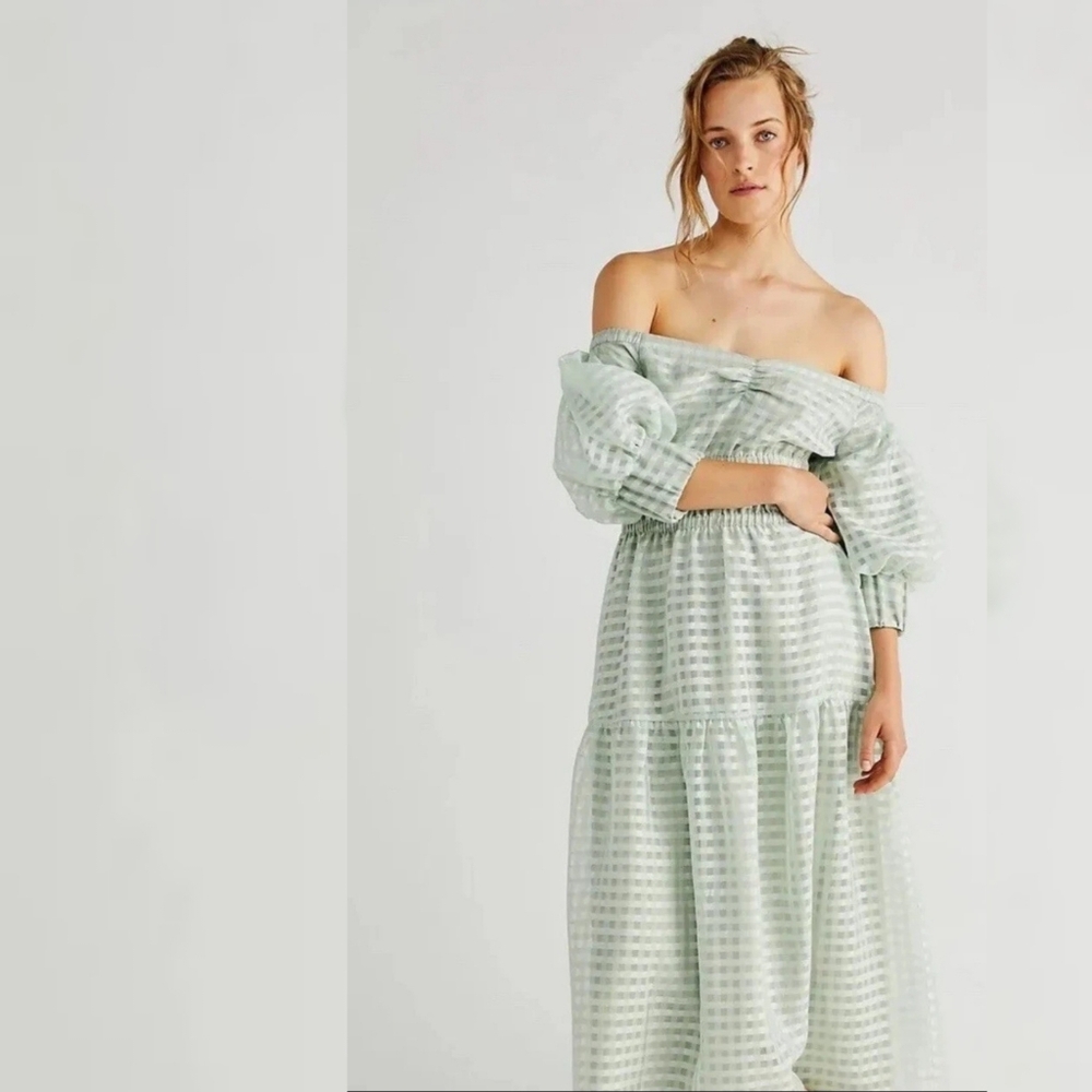 Free People Mare Mare‎ Molly Midi Dress Mint Green Women's Size XL